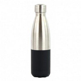 BOUTEILLE 500ML ISOTHERME "DUO" NOIRE ET INOX