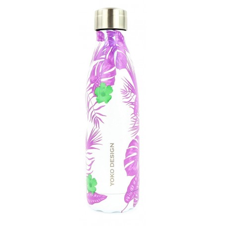 BOUTEILLE 500ML ISOTHERME "TROPICAL" JUNGLE MAUVE